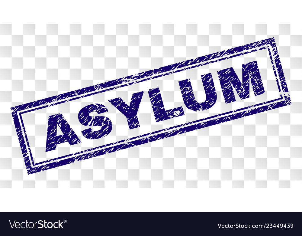 Grunge Asyl Rechteck Stempel