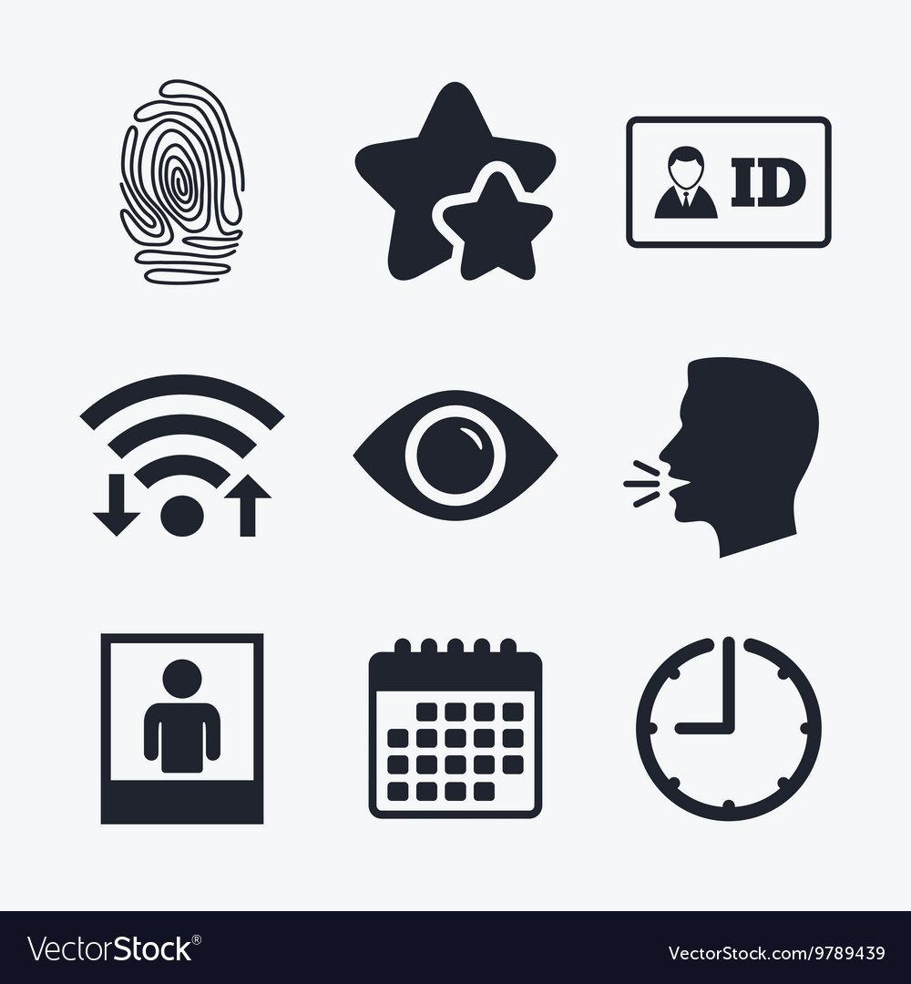 Identity id card badge icons eye symbol