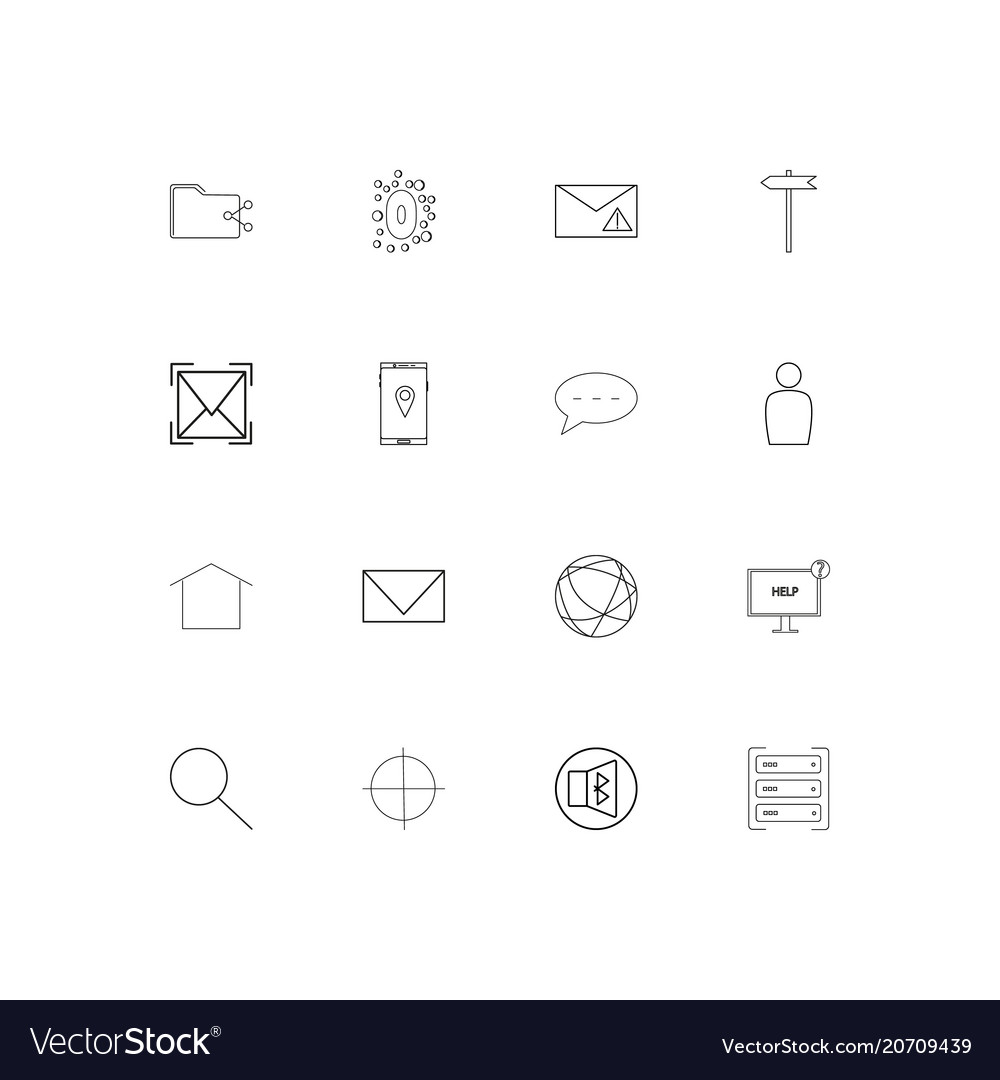 Internet of things simple linear icons set