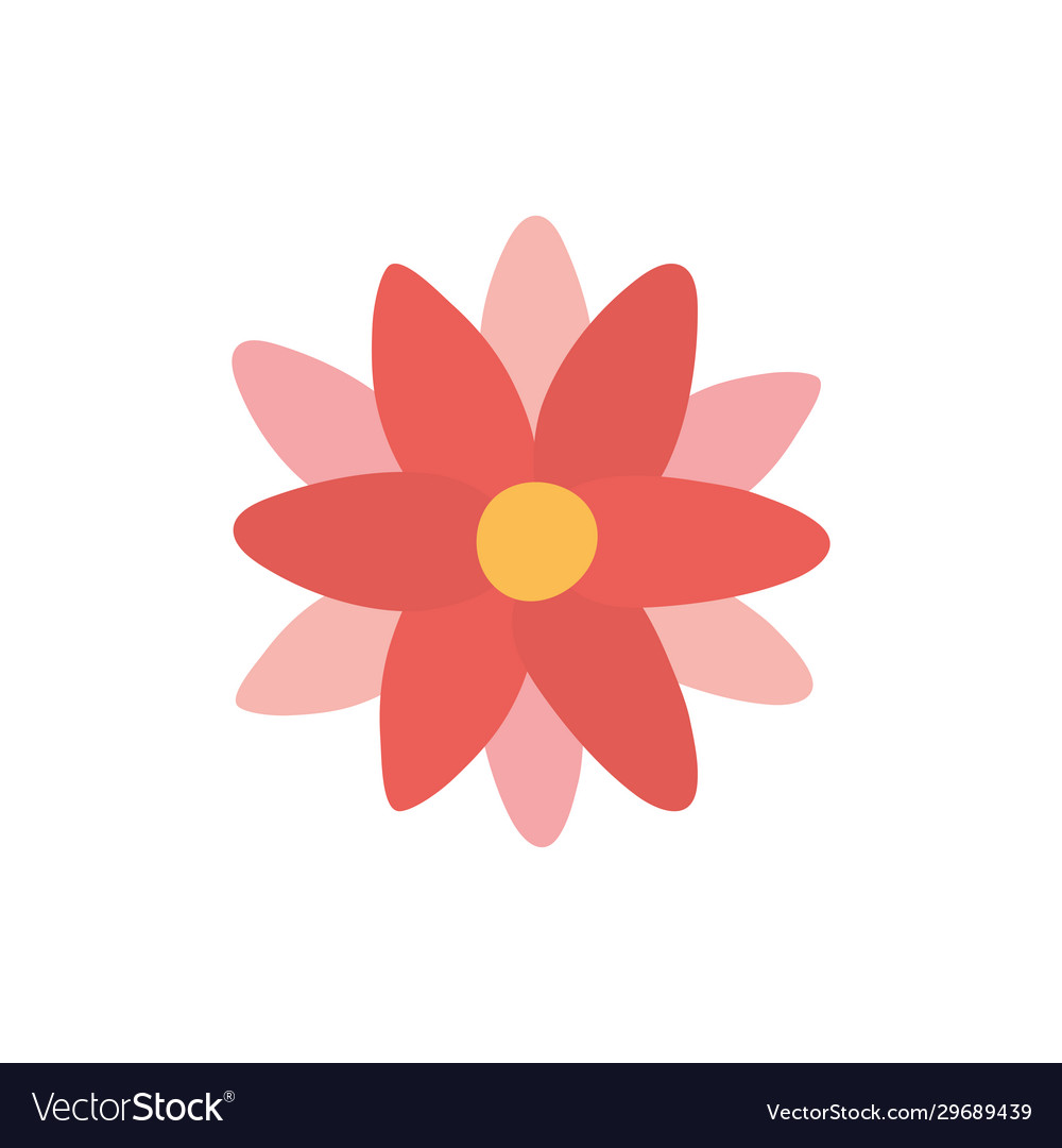 Isolated red and pink flower flat style icon