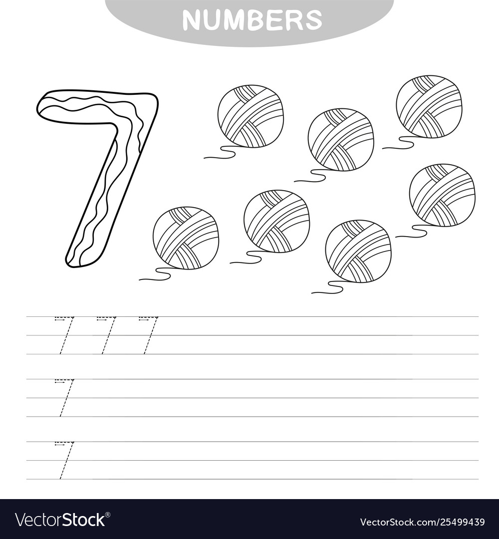 Download Learning Numbers Coloring Book For Preschool Vector Image