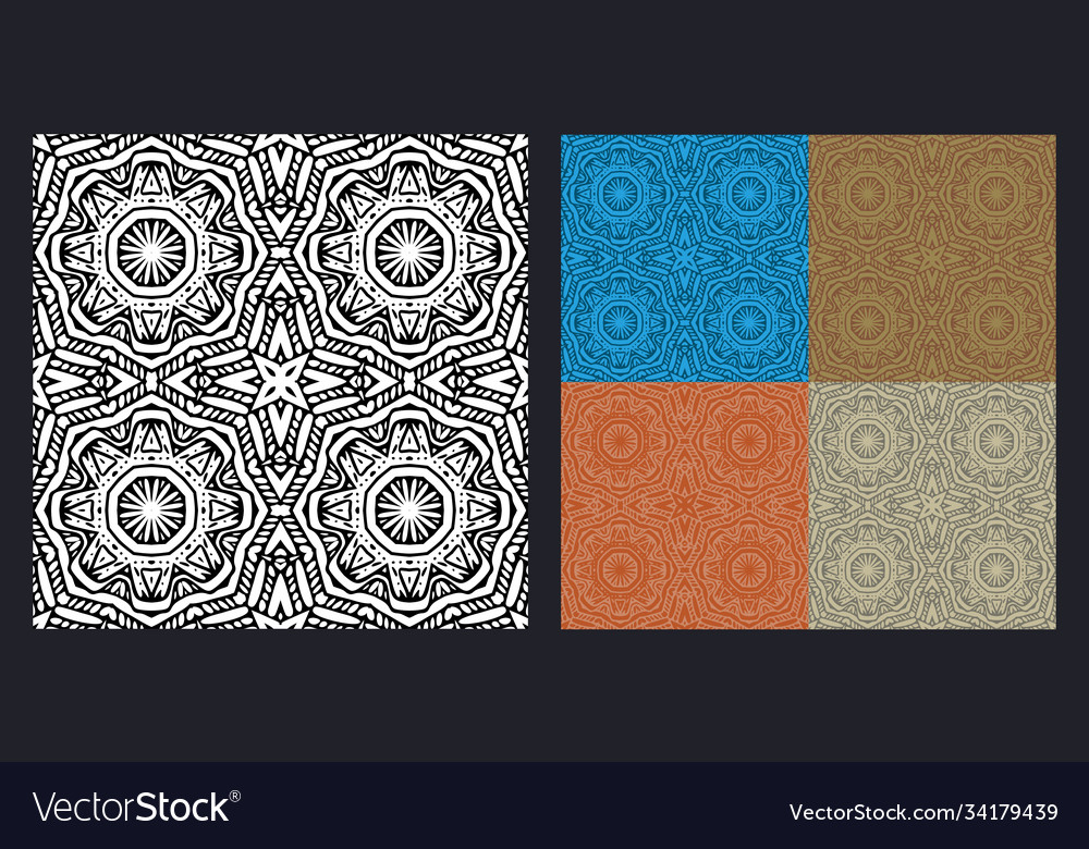 Repeating pattern with multiple levels symmetry vector image Repeating pattern with multiple levels symmetry