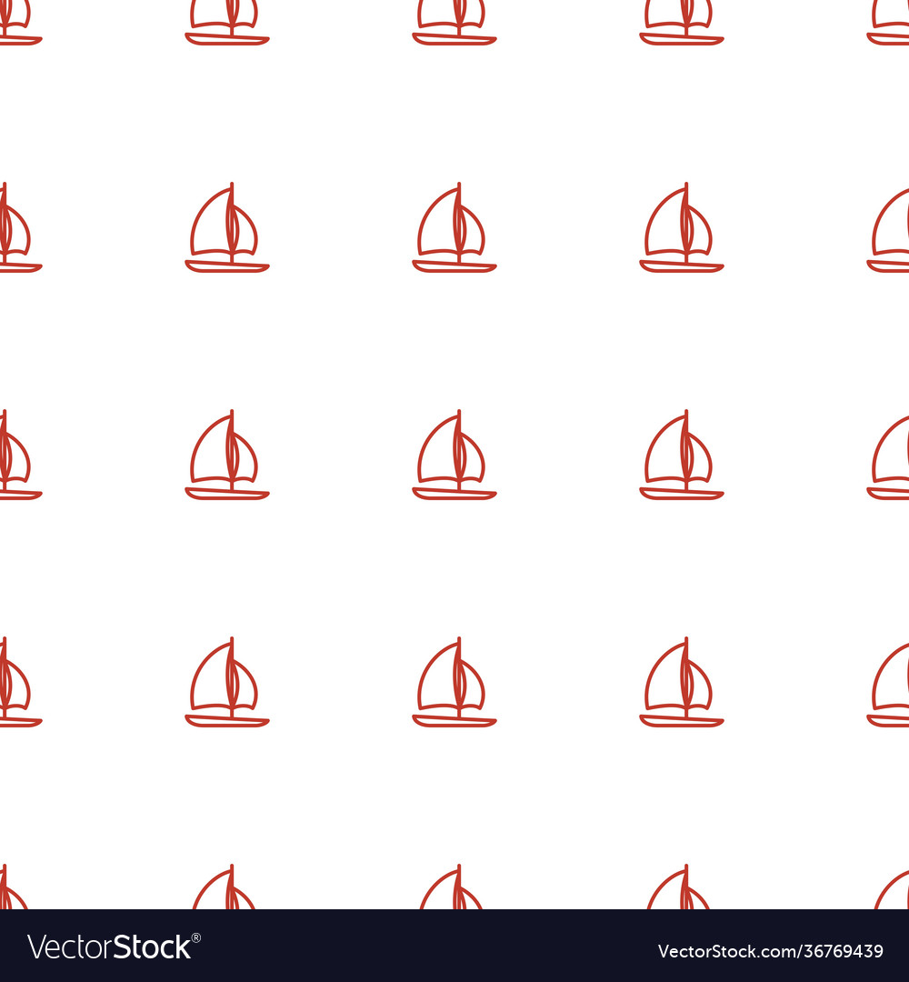 Sailboat icon pattern seamless white background
