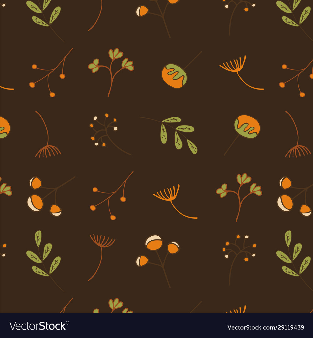 Seamless pattern with spring and summer twigs vector image Seamless pattern with spring and summer twigs