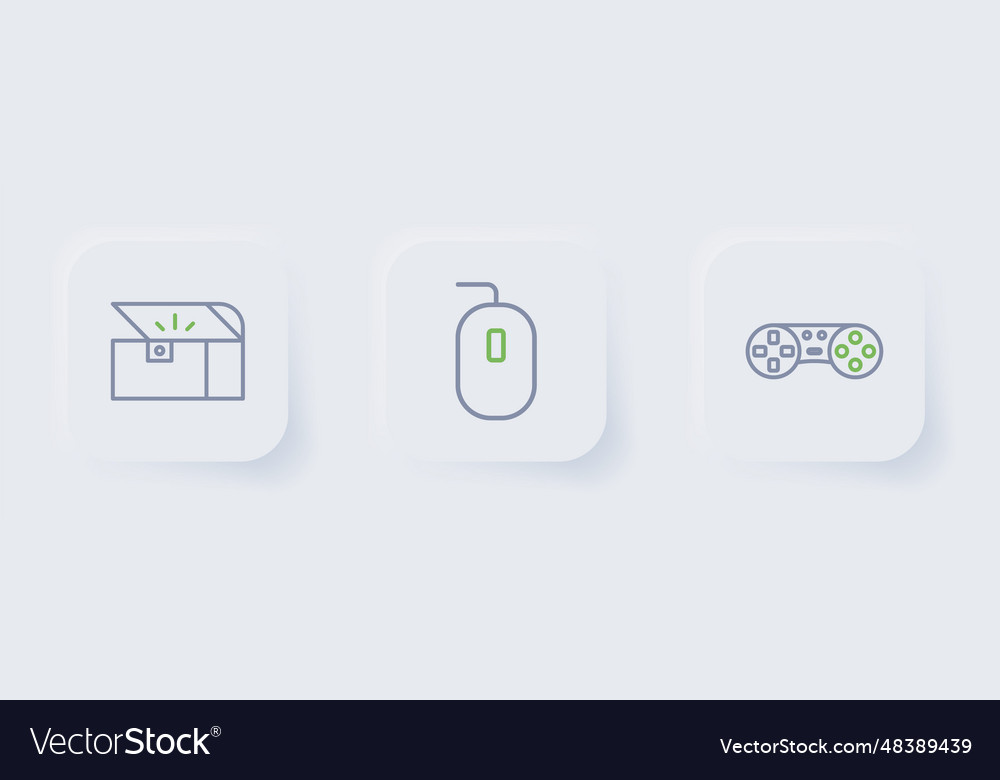 Set line game controller or joystick computer vector image Set line game controller or joystick computer