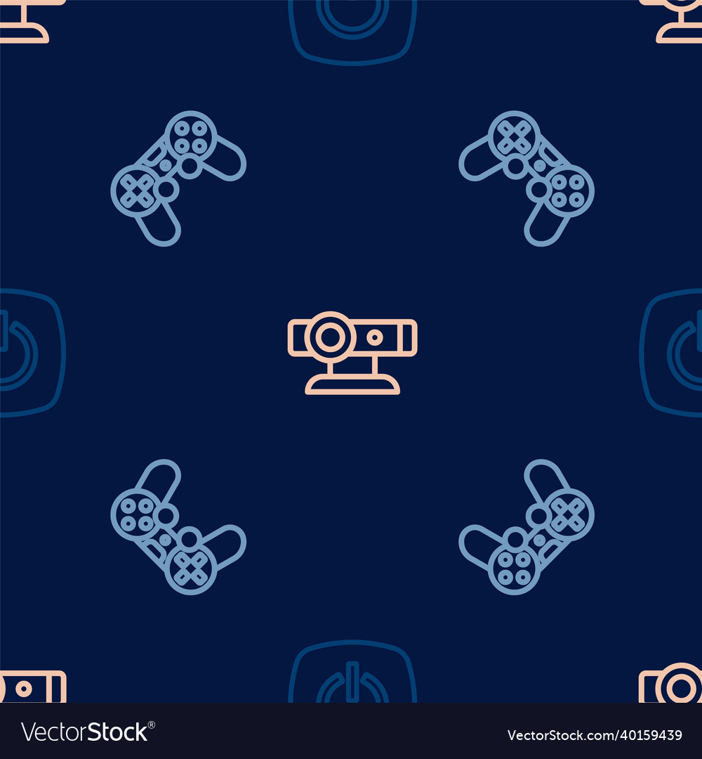 Set Line Power-Taste Spiel Controller oder Joystick Vector Image Set Line Power-Taste Spiel Controller oder Joystick