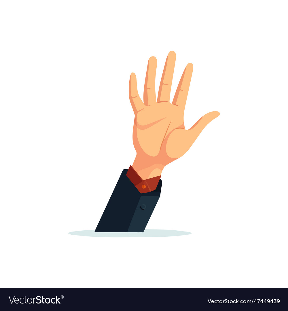 Set of hands showing different gestures palm