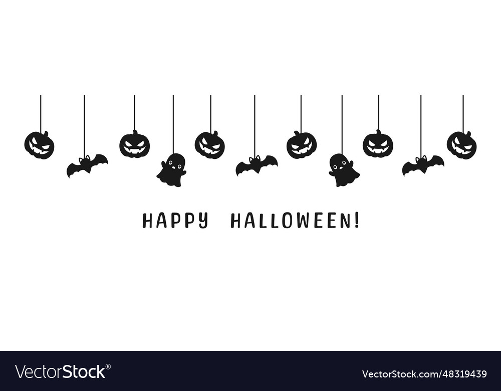 Spooky Halloween Banner mit Bats & Ghosts