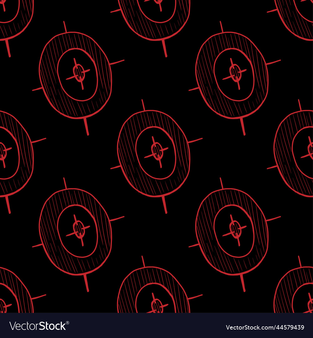 Target seamless pattern on black background