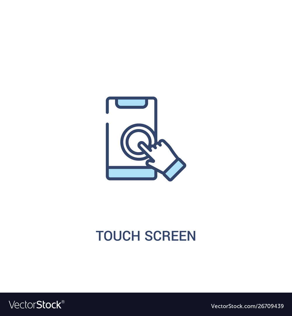 Touch screen concept 2 colored icon simple line vector image Touch screen concept 2 colored icon simple line