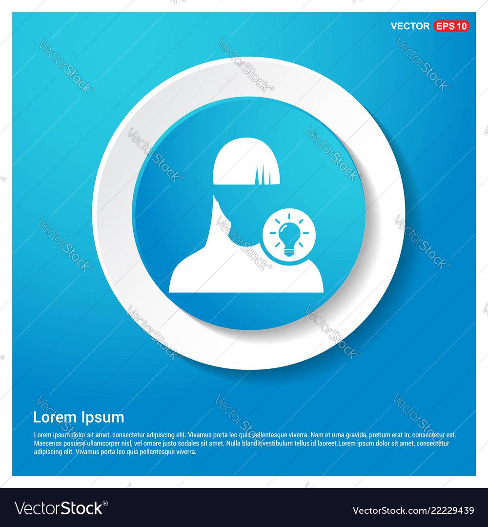User idea icon abstract blue web sticker button vector image User idea icon abstract blue web sticker button