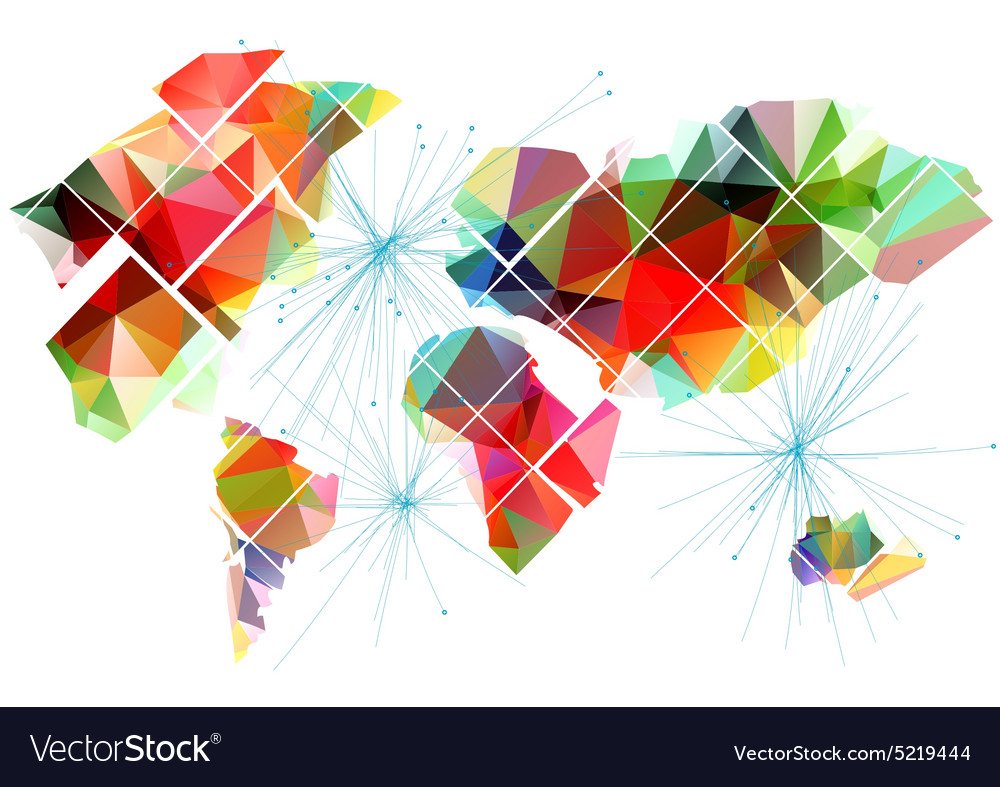 Abstract multicolor world map