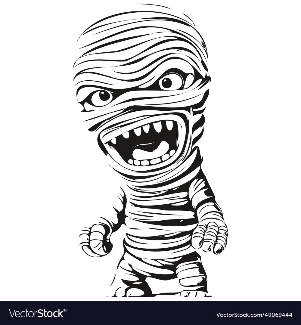 Ancient mummy in for halloween Royalty Free Vector Image