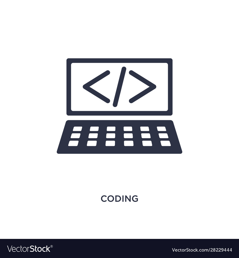 Coding icon on white background simple element