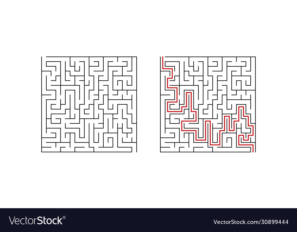 Difficult puzzle with solution vector image Difficult puzzle with solution