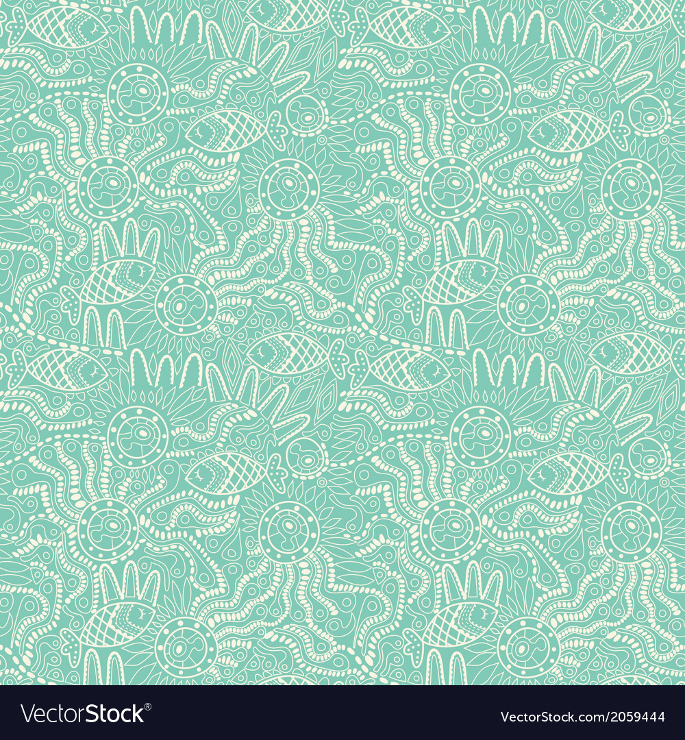 Fish pattern in abstract style copy square