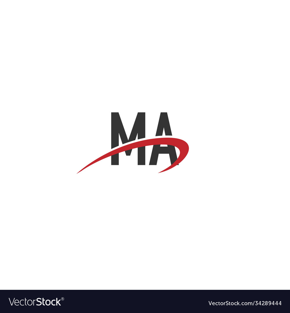 Initial letter ma linked swoosh monogram logo