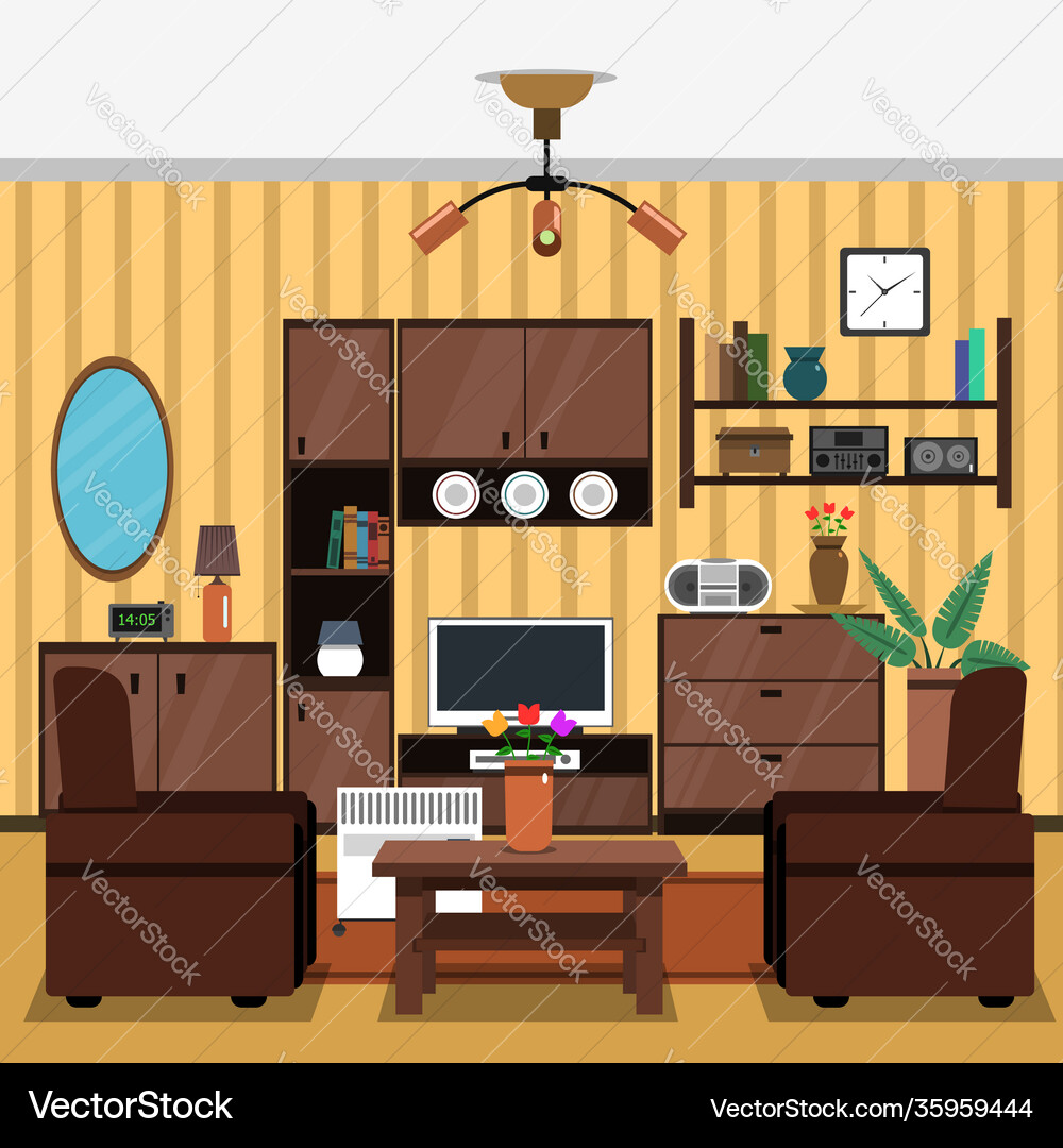 Interior concept flat Royalty Free Vector Image