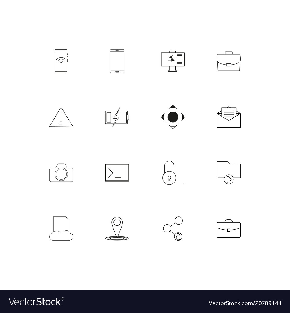 Internet of things simple linear icons set