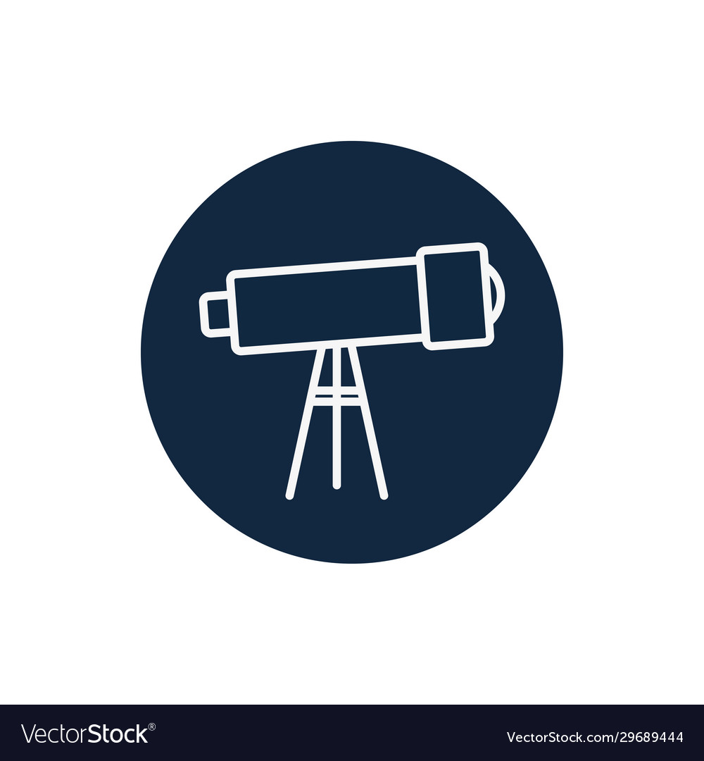 Isolated telescope line block style icon vector image Isolated telescope line block style icon
