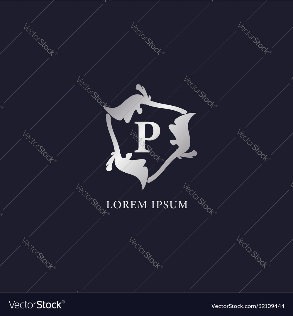 Letter p alphabet logo design template initial