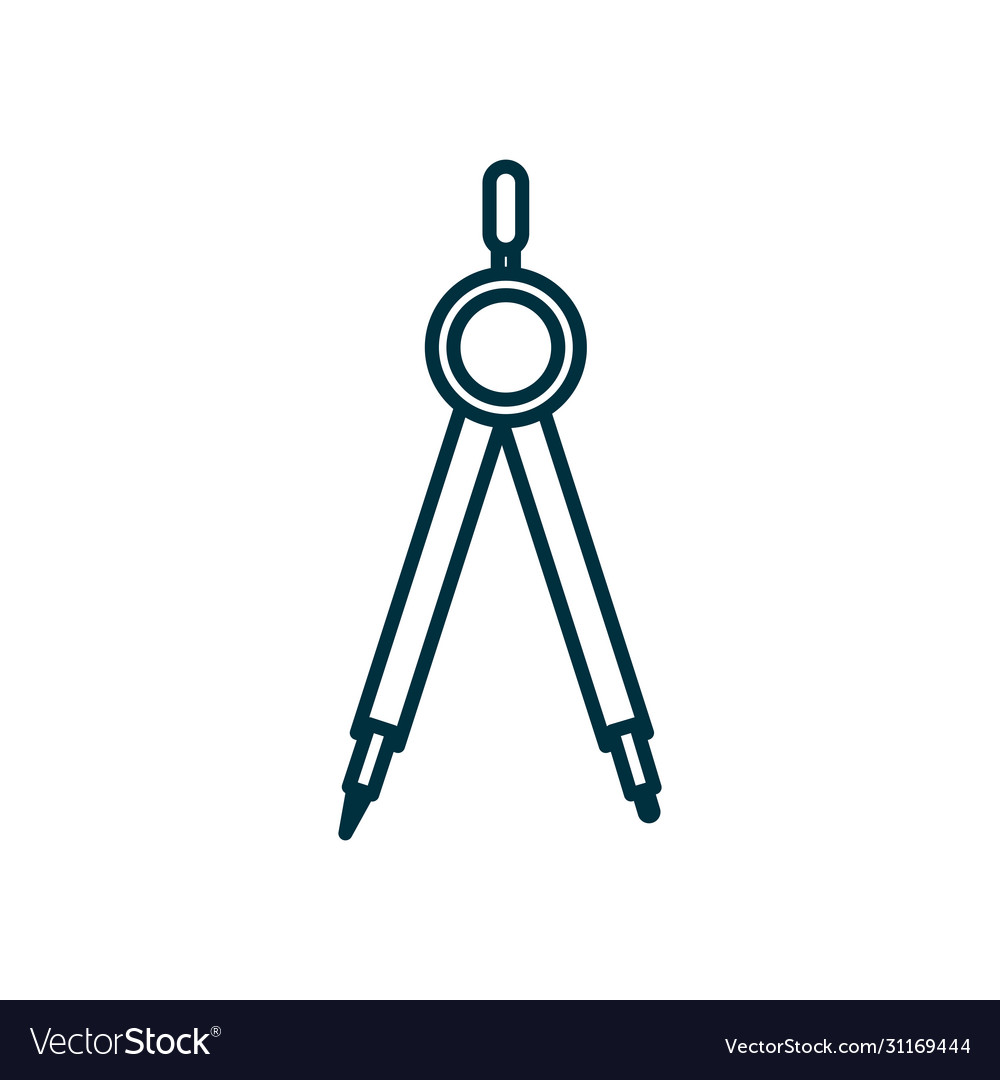 Measuring compass line style icon design