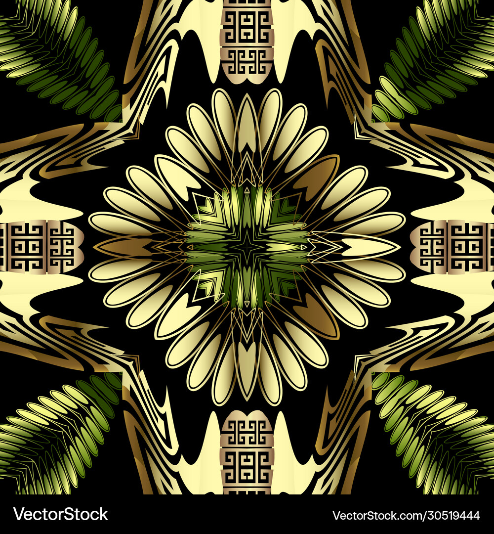 Ornamental greek 3d seamless pattern Royalty Free Vector