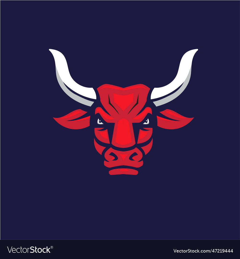 Red bull head Royalty Free Vector Image - VectorStock