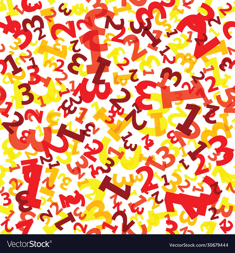 Red Number Seamless Pattern