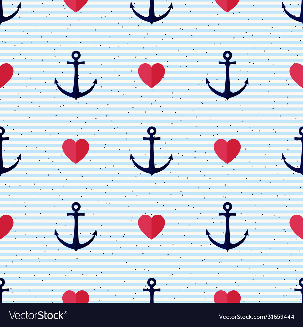 Seamless Geometric Pattern With Anchors Royalty Free Vector