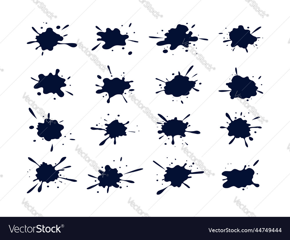 Set von realistischen Blobs Spritzen mit Tropfen Vector Image Set von realistischen Blobs Spritzen mit Tropfen
