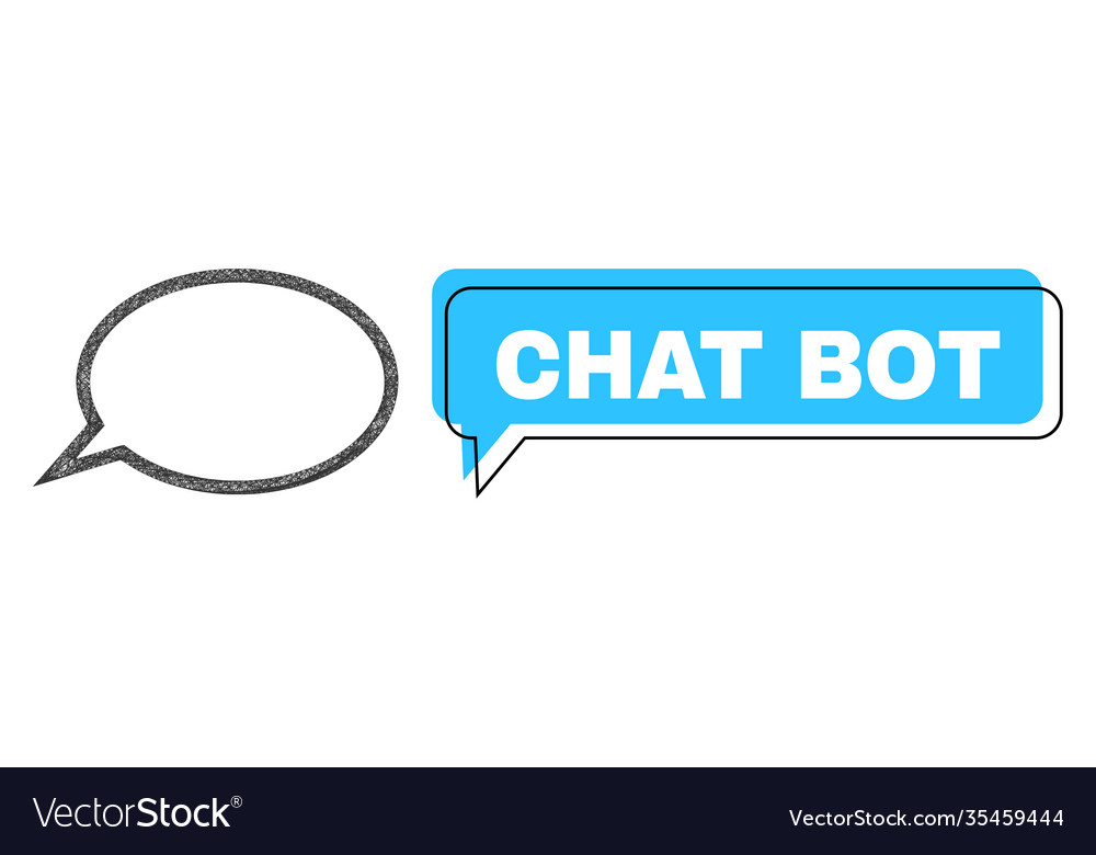 Shifted chat bot frame and net hint cloud vector image Shifted chat bot frame and net hint cloud