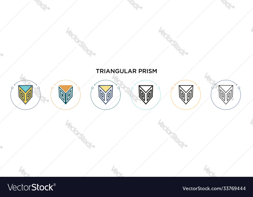 Triangular prism outline icon in filled thin line Vector Image Triangular prism outline icon in filled thin line