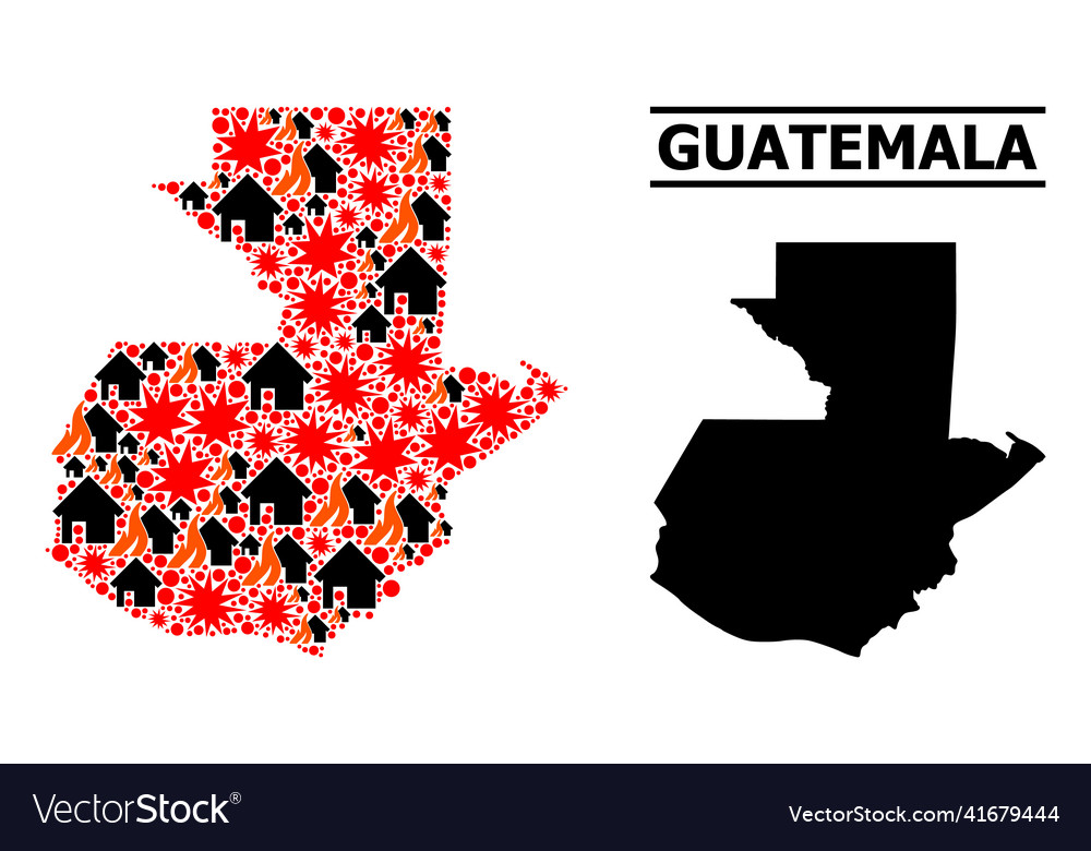 War mosaic map of guatemala Royalty Free Vector Image