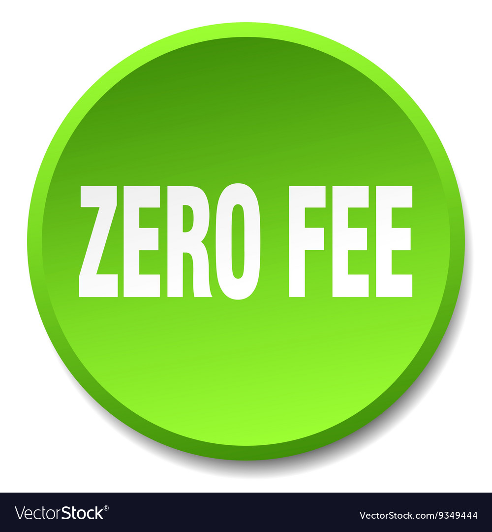 Zero fee green round flat isolated push button