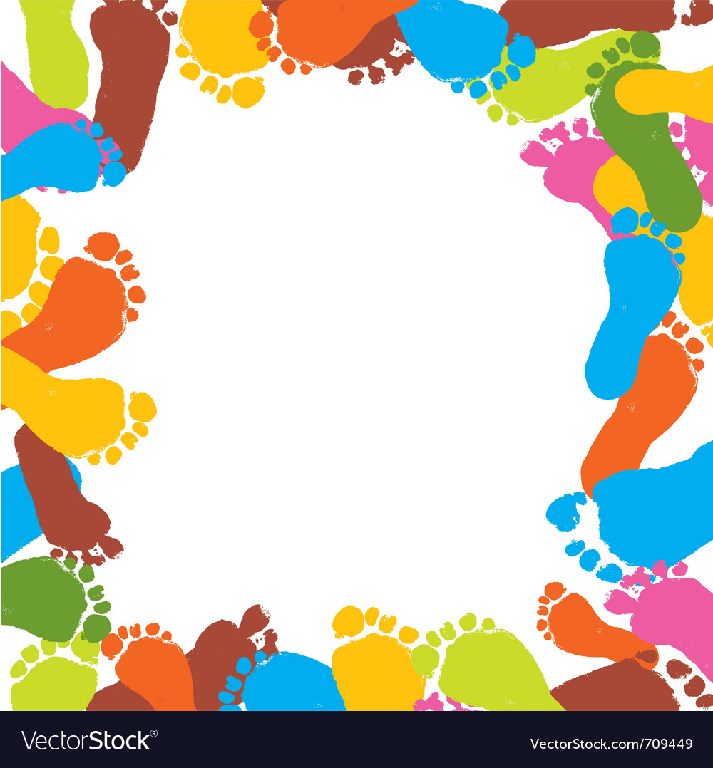 abstract background prints of foots of the child vector image