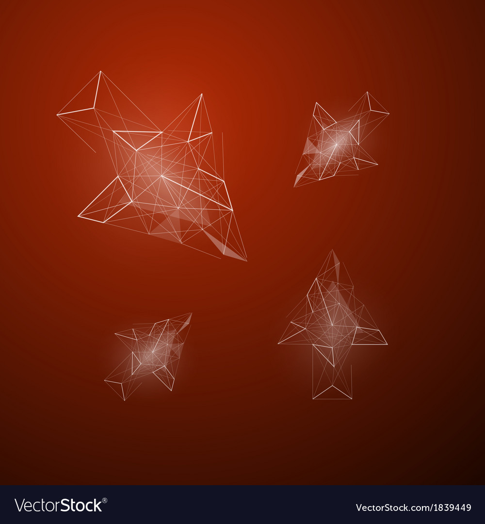 Abstract transparent arrows on dark red background