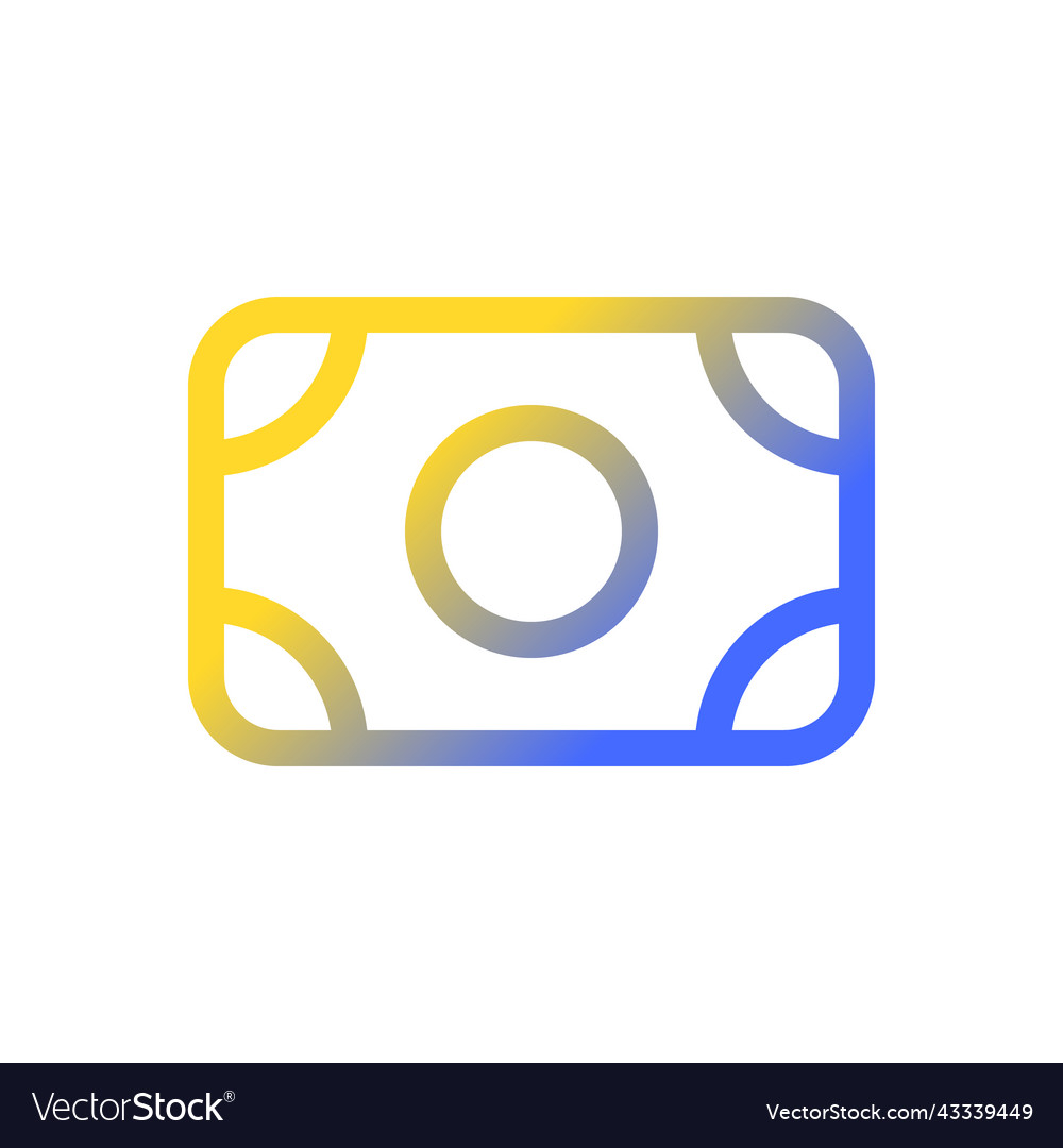 Banknote pixel perfect gradient linear ui icon vector image Banknote pixel perfect gradient linear ui icon