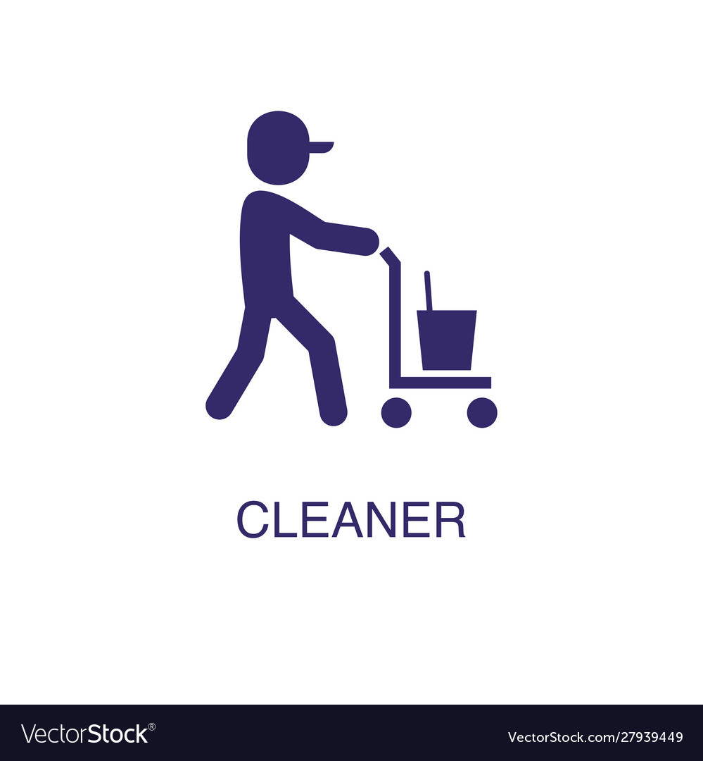Cleaner element in flat simple style on white