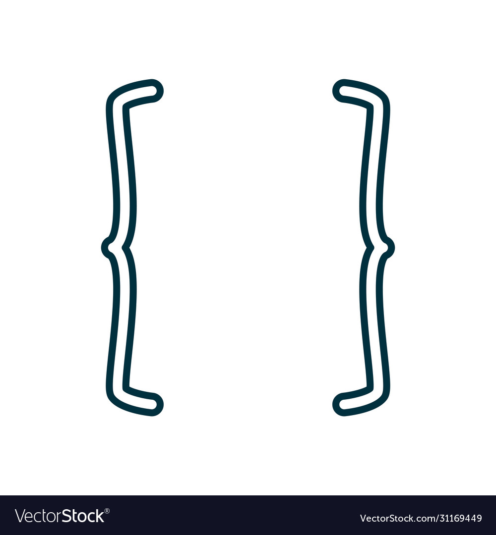 Curly brackets line style icon design