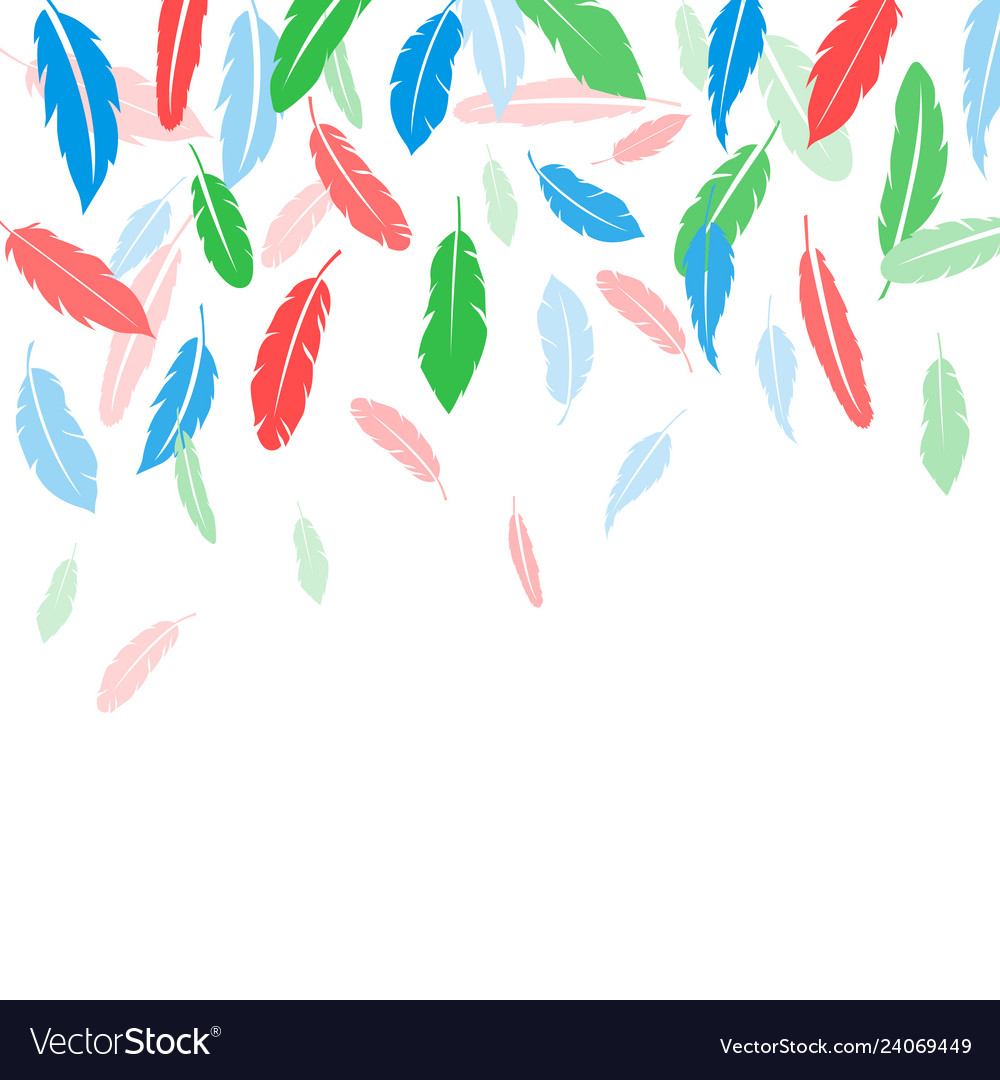 Feather background print vector image Feather background print