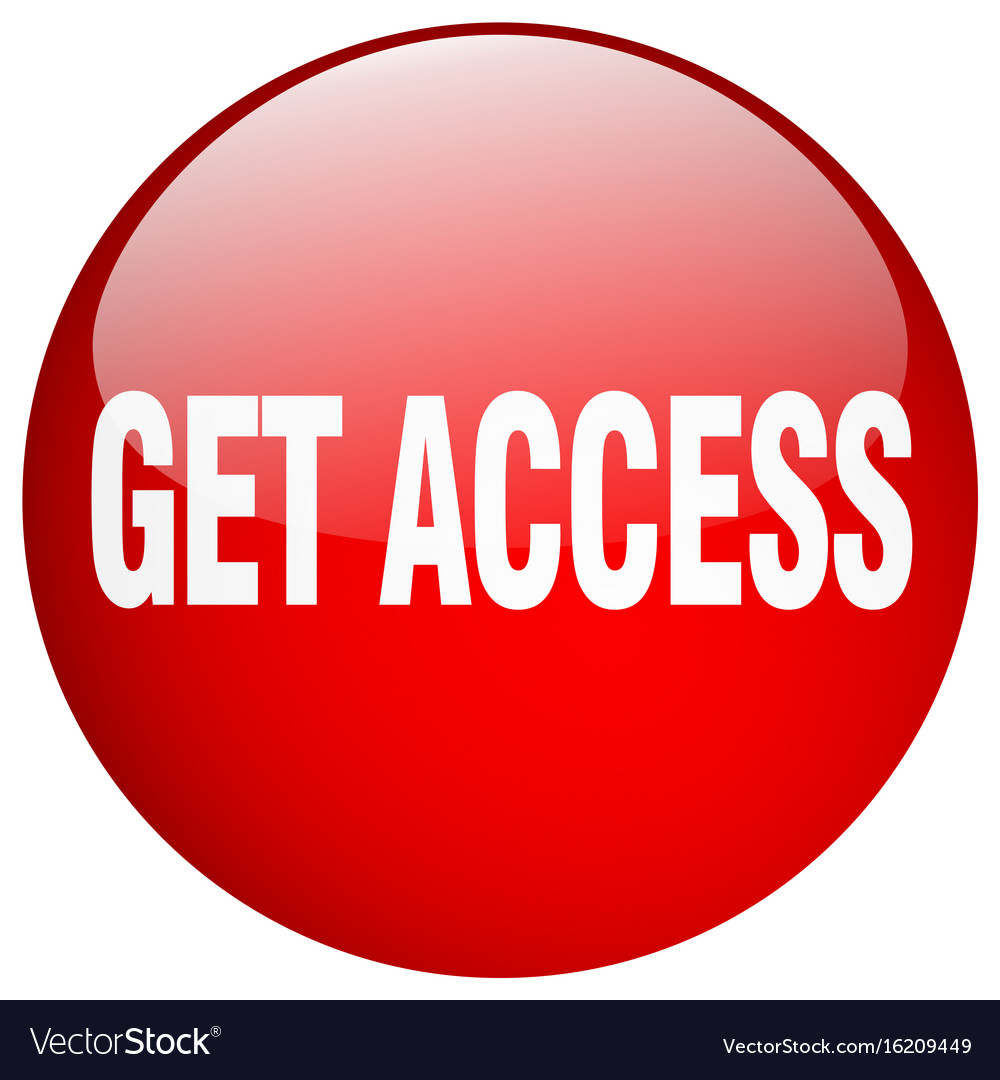 Get access red round gel isolated push button