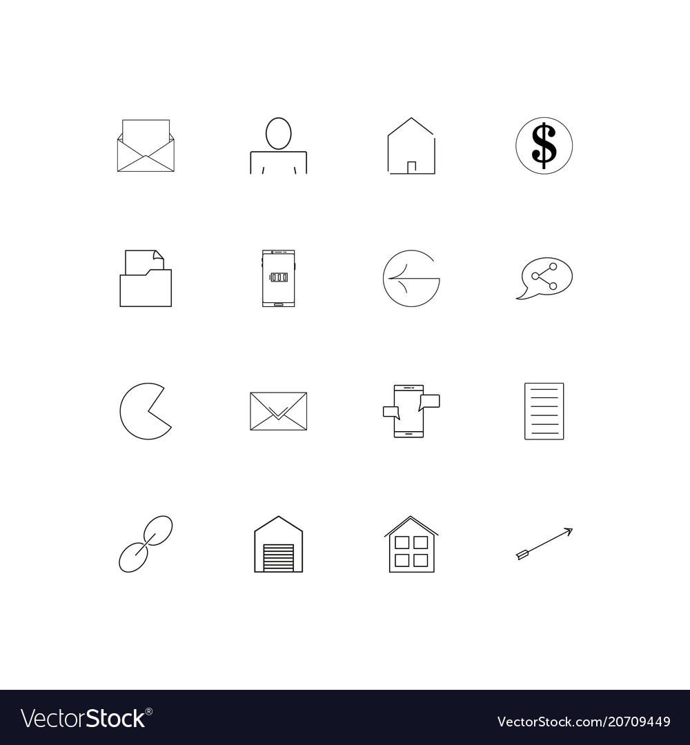 Internet of things simple linear icons set