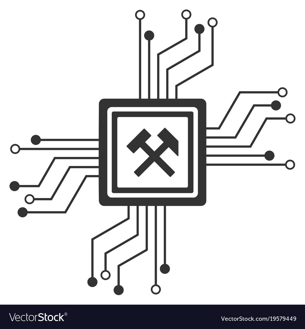 Mining pool circuit flat icon