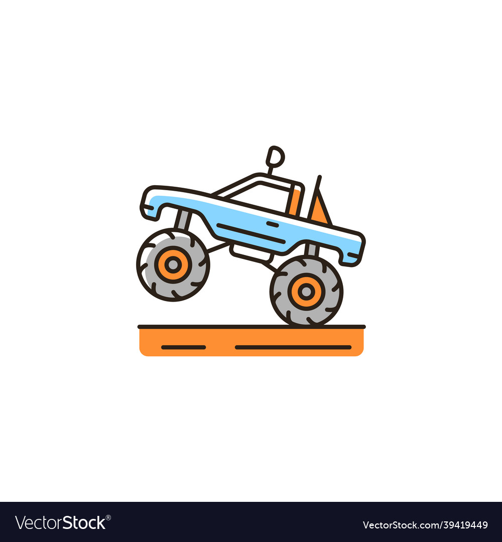 Monster truck racing rgb color icon