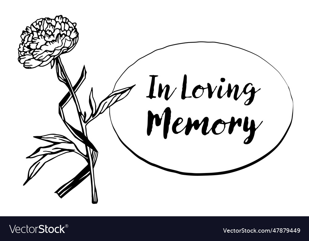 Obituary postcard with the text in loving memory vector image Obituary postcard with the text in loving memory