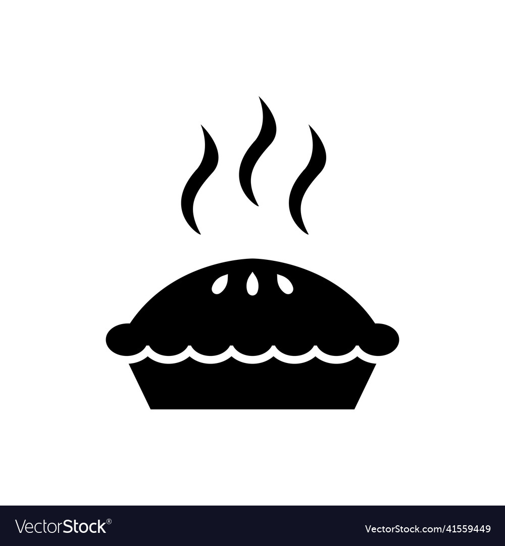 Pie icon flat in black on white background eps 10