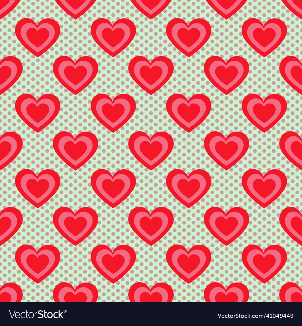Seamless pattern with red hearts vector image Seamless pattern with red hearts