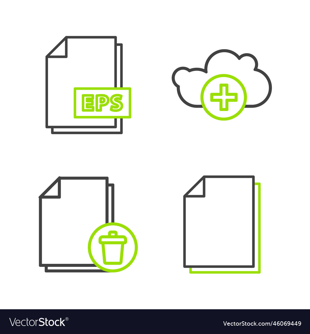 Zeile Dokument löschen Datei hinzufügen Cloud vector image Zeile Dokument löschen Datei hinzufügen Cloud