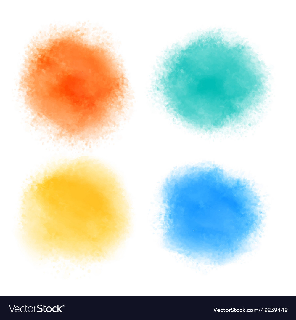 Set of four watercolor stain texture background